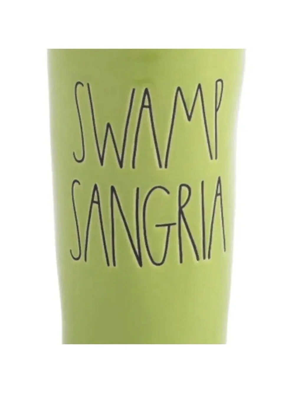 Rae Dunn SWAMP SANGRIA green travel ceramic MUG CUP - Halloween - Etched